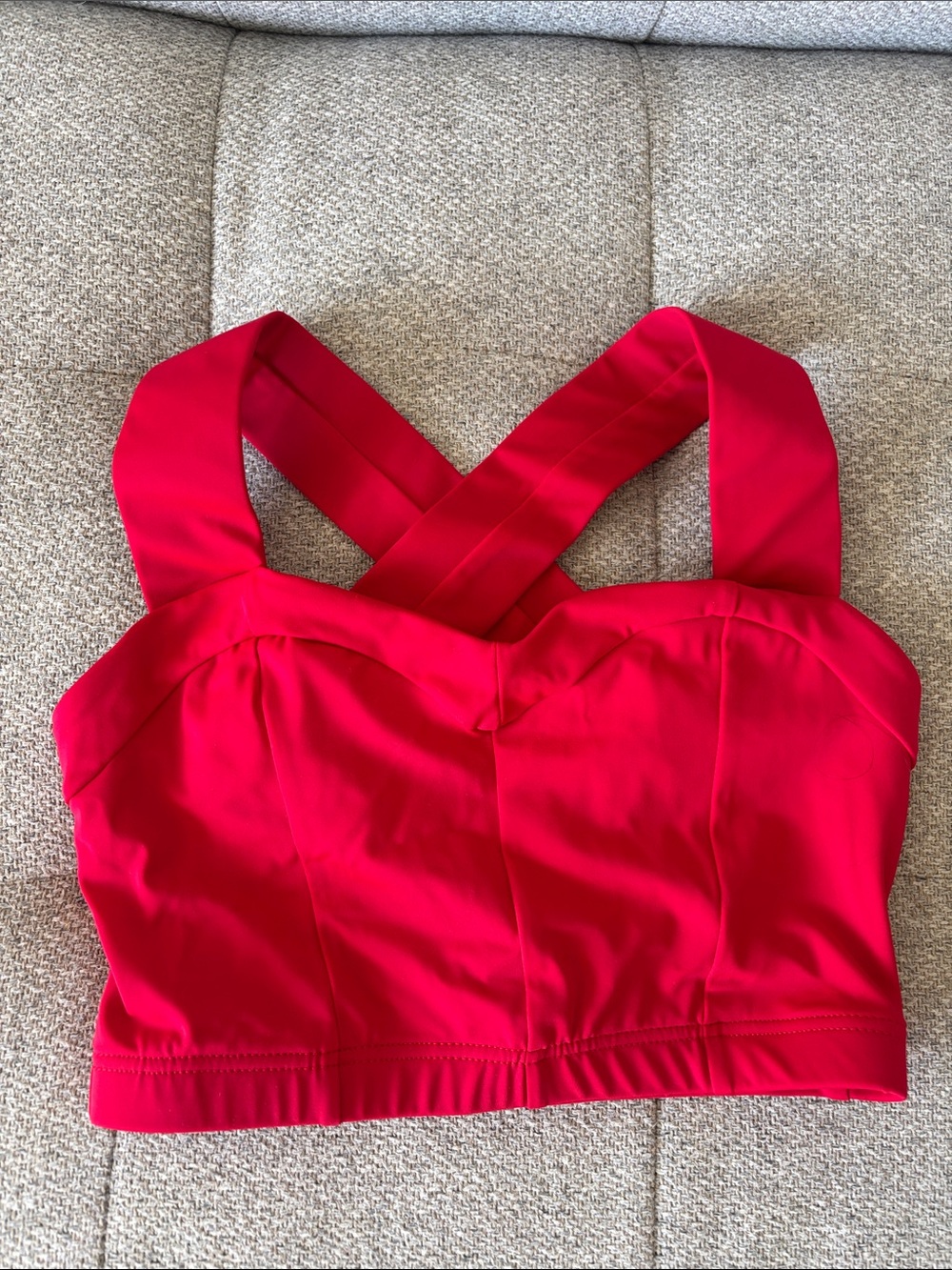 Weissman Dancewear Princess seam crop Top with Crossback Straps